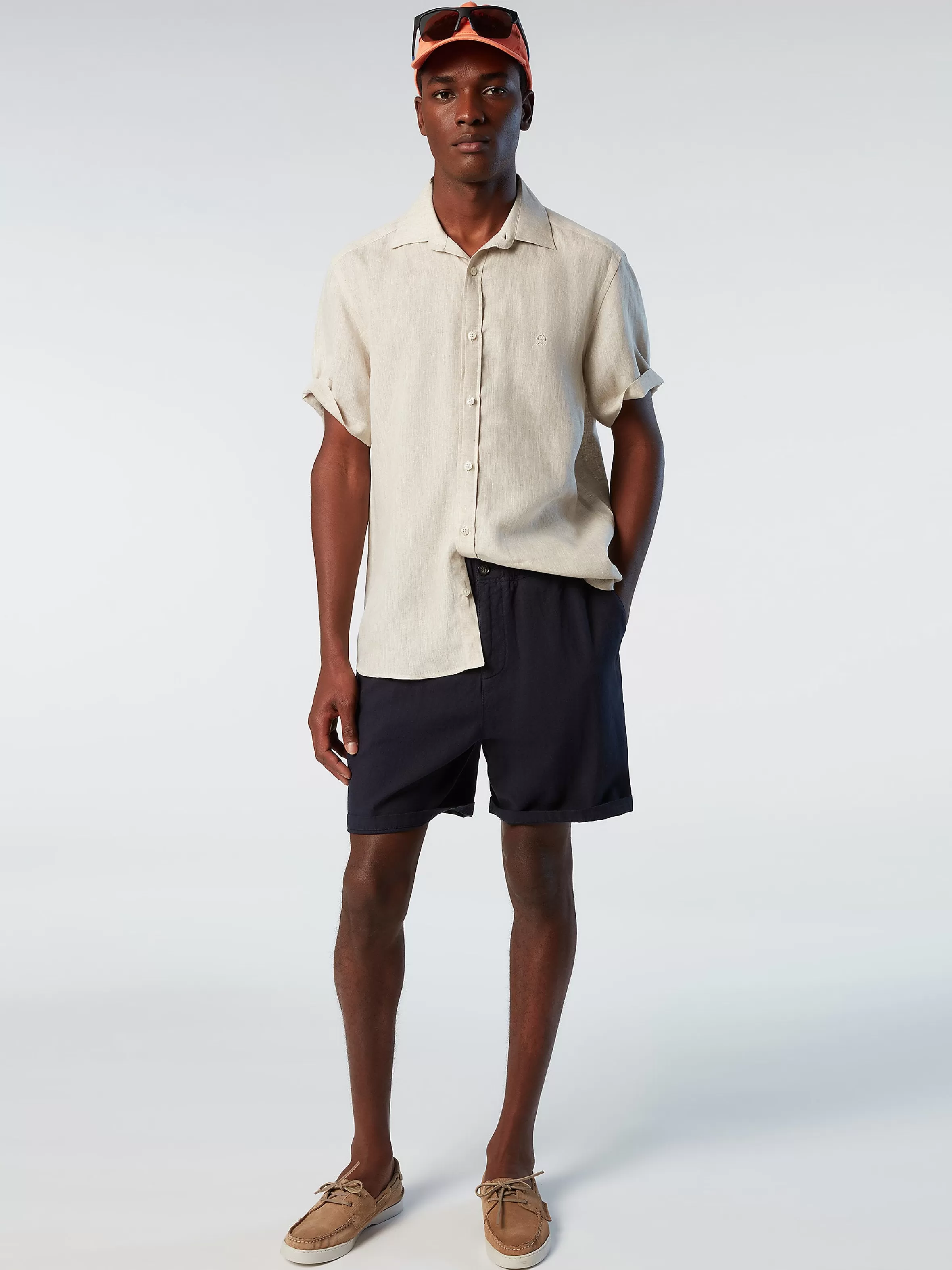 Uomo North Sails Bermuda In Cotone E Lino