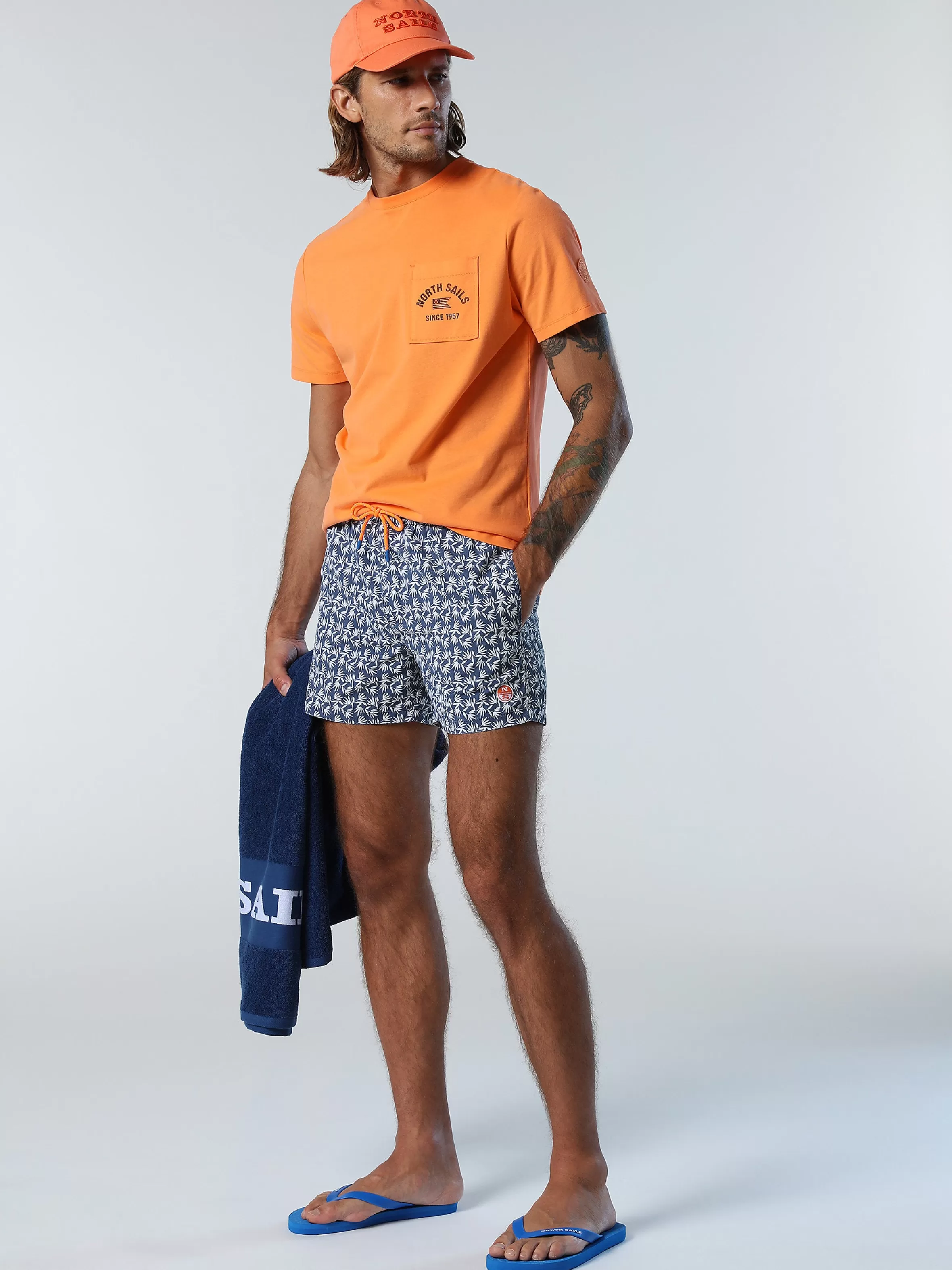 Uomo North Sails Boxer Mare Con Motivo Tropical