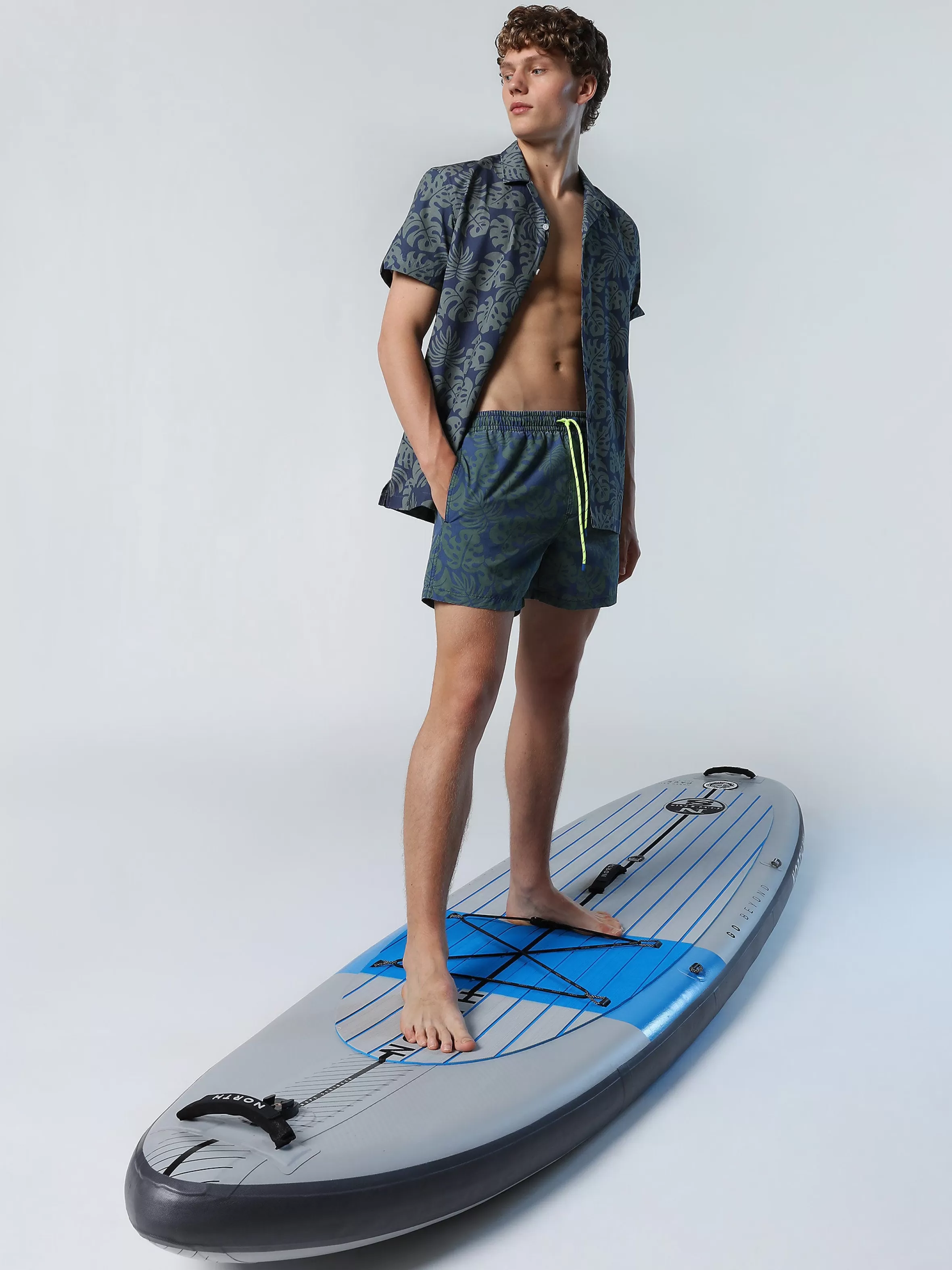 Uomo North Sails Boxer Mare Con Motivo Tropical