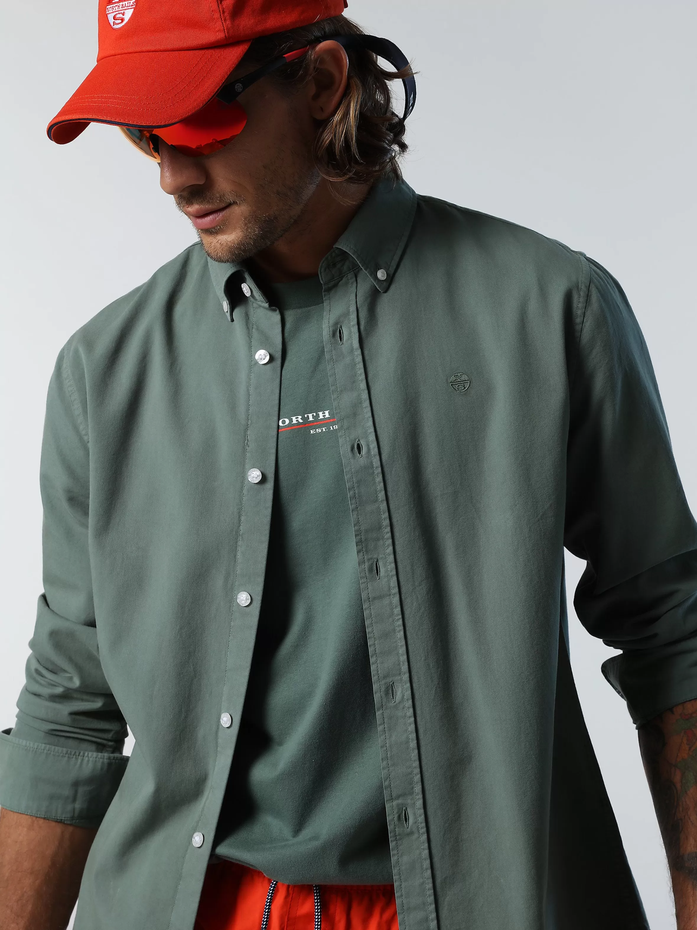 Uomo North Sails Camicia In Gabardina