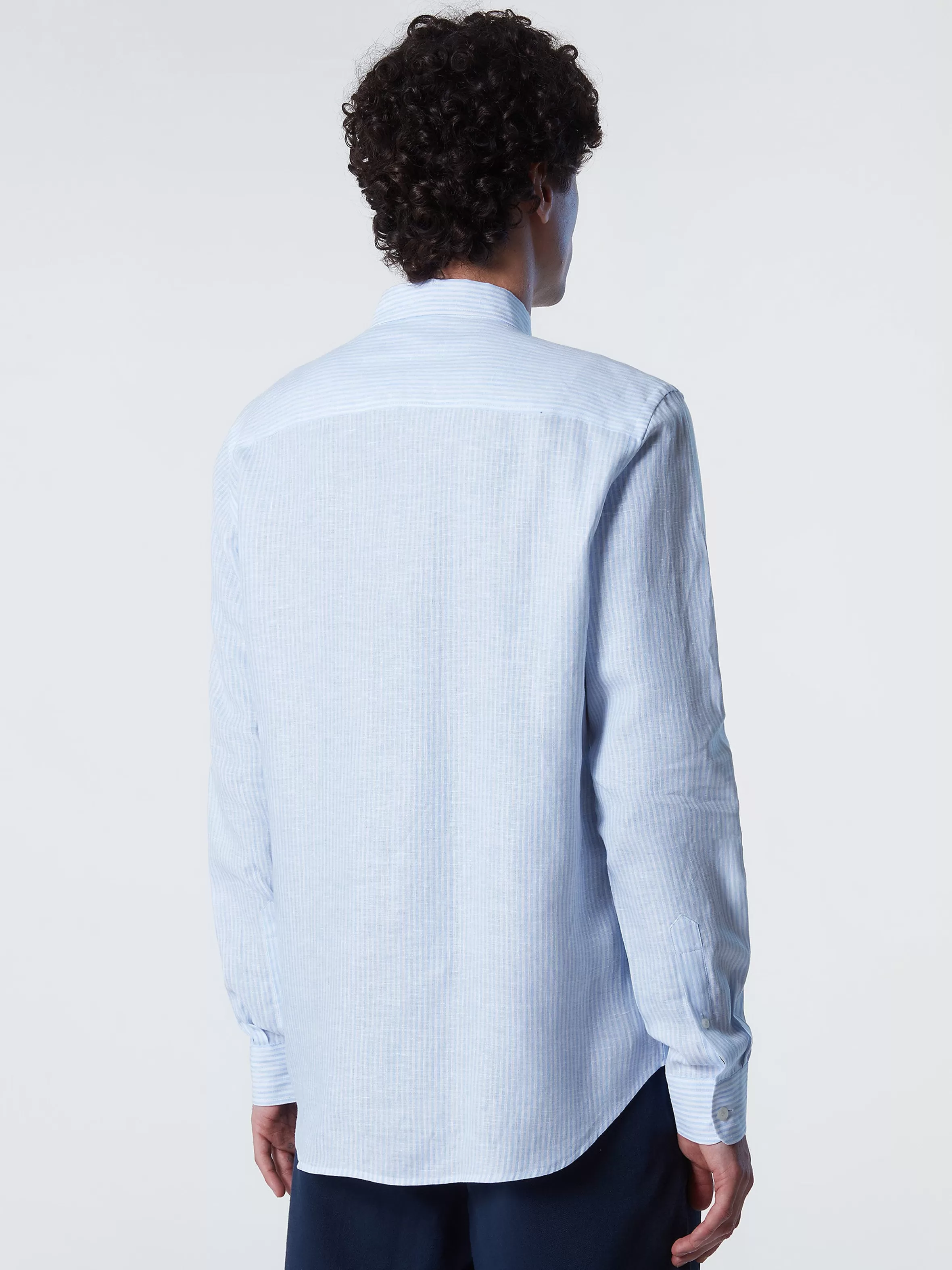 Uomo North Sails Camicia In Lino A Righe