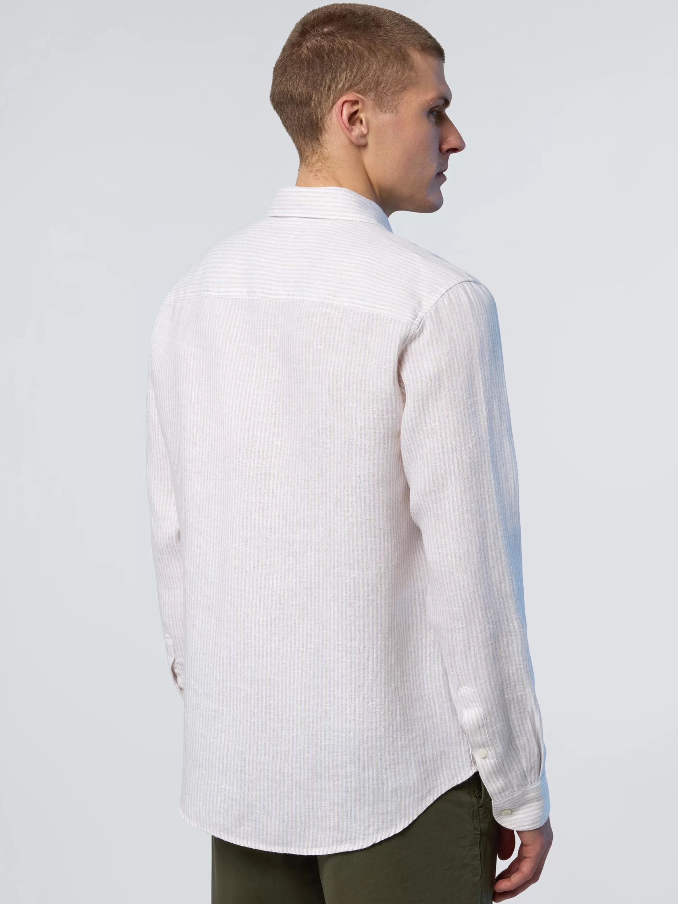 Uomo North Sails Camicia In Lino A Righe