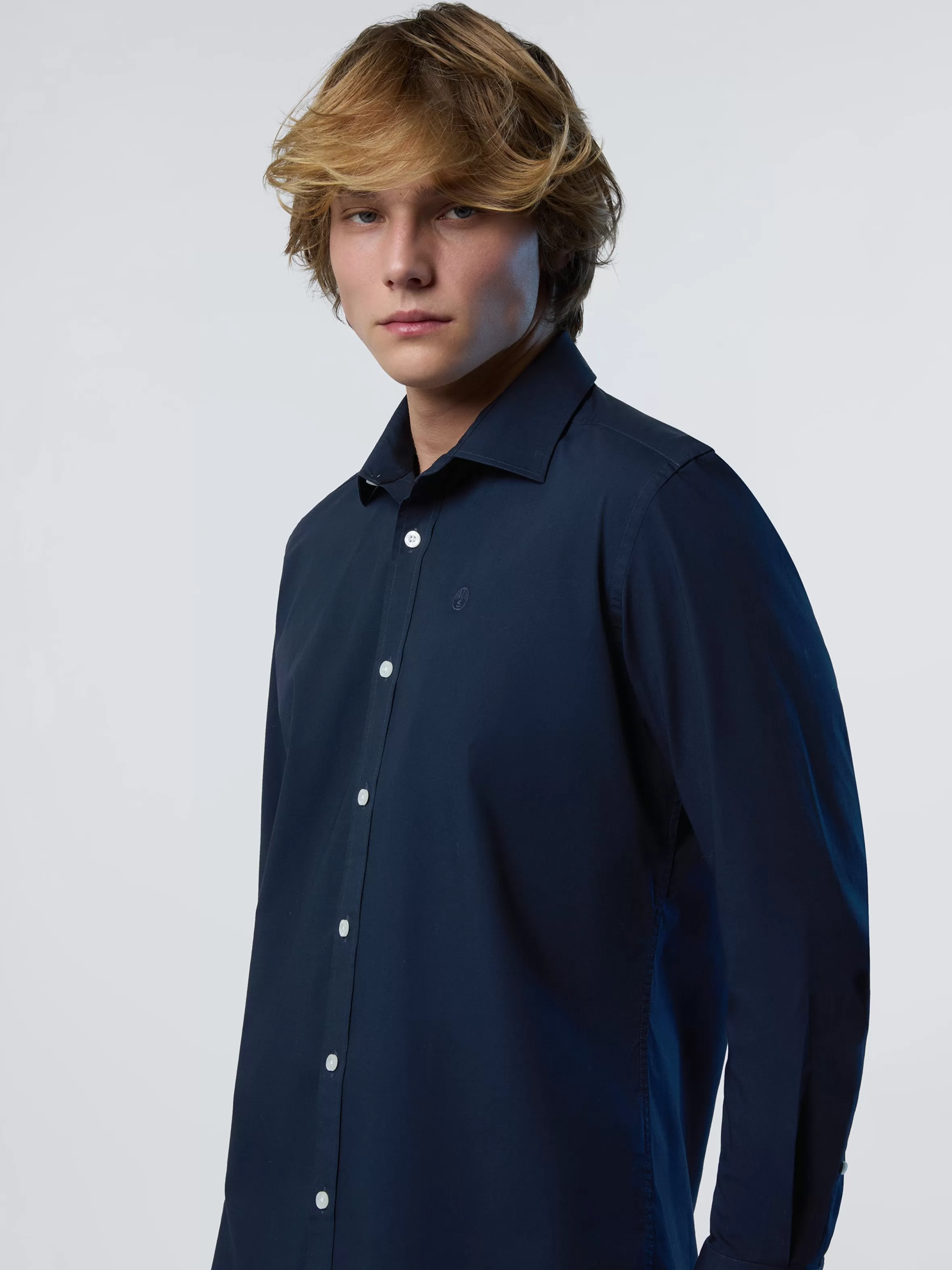 Uomo North Sails Camicia In Popeline Stretch