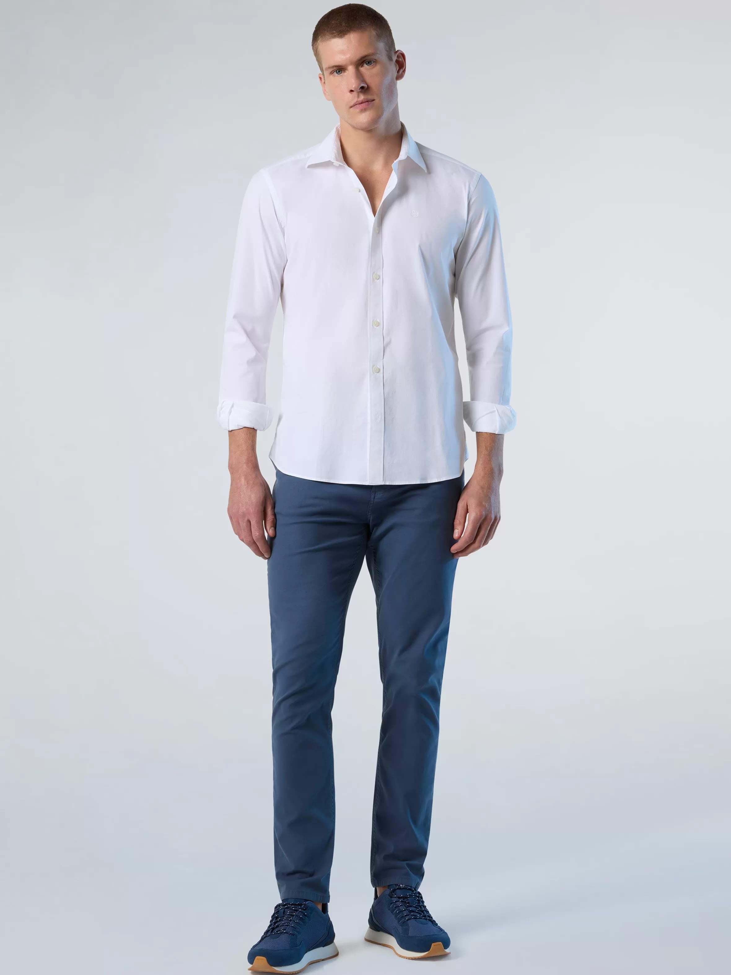 Uomo North Sails Camicia In Popeline Stretch