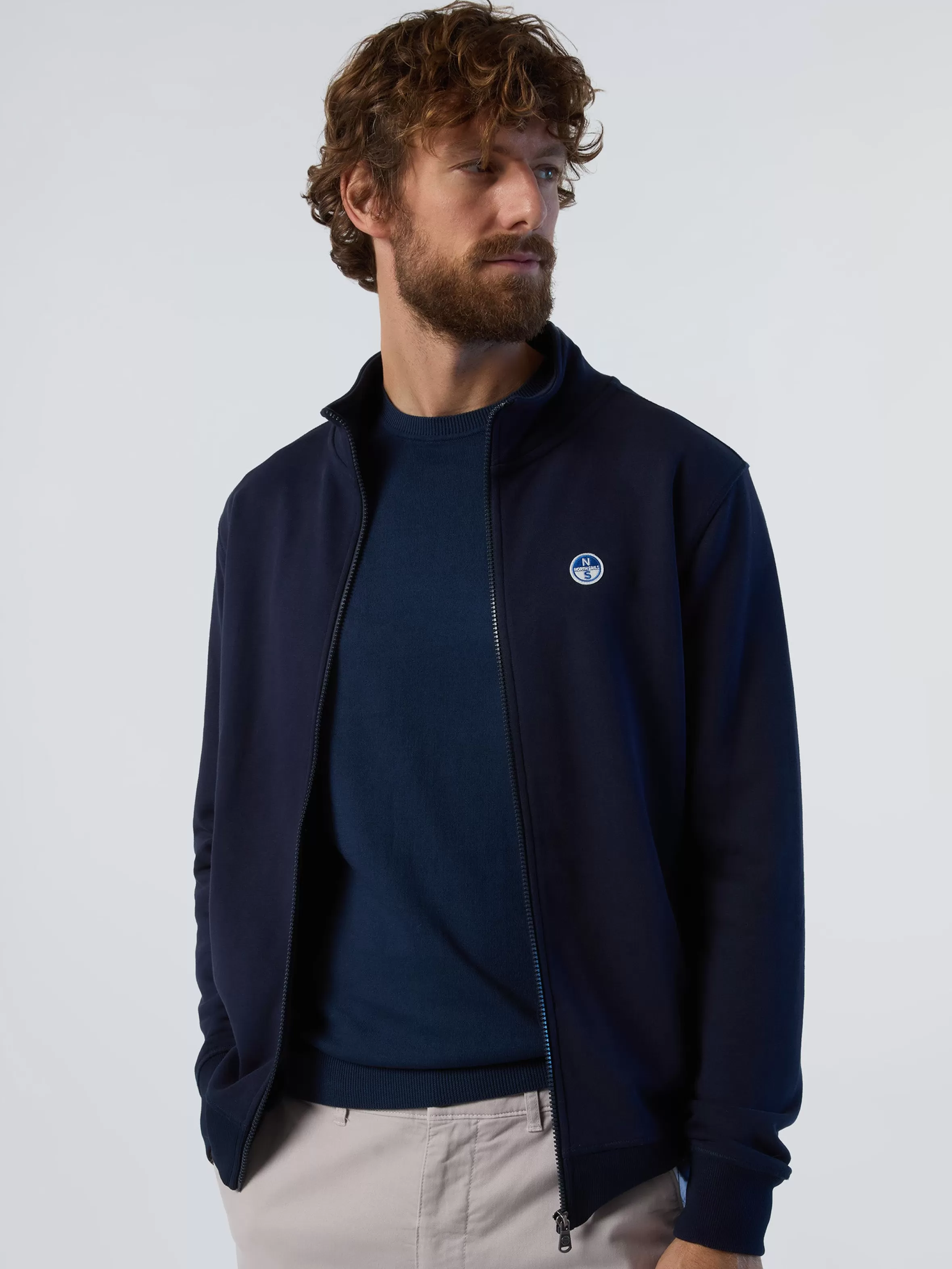 Uomo North Sails Felpa Con Zip E Logo