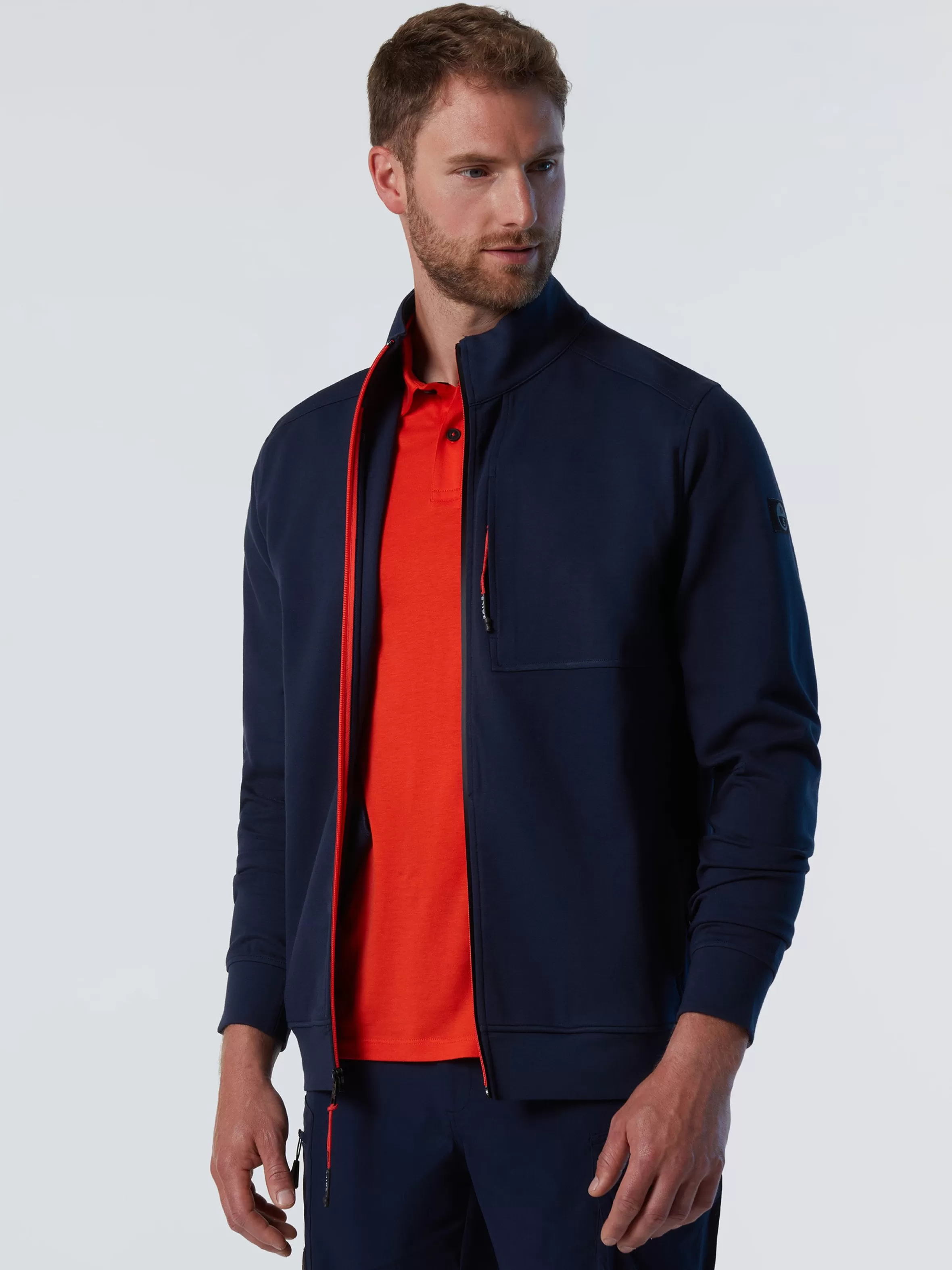 Uomo North Sails Felpa In Interlock Con Zip