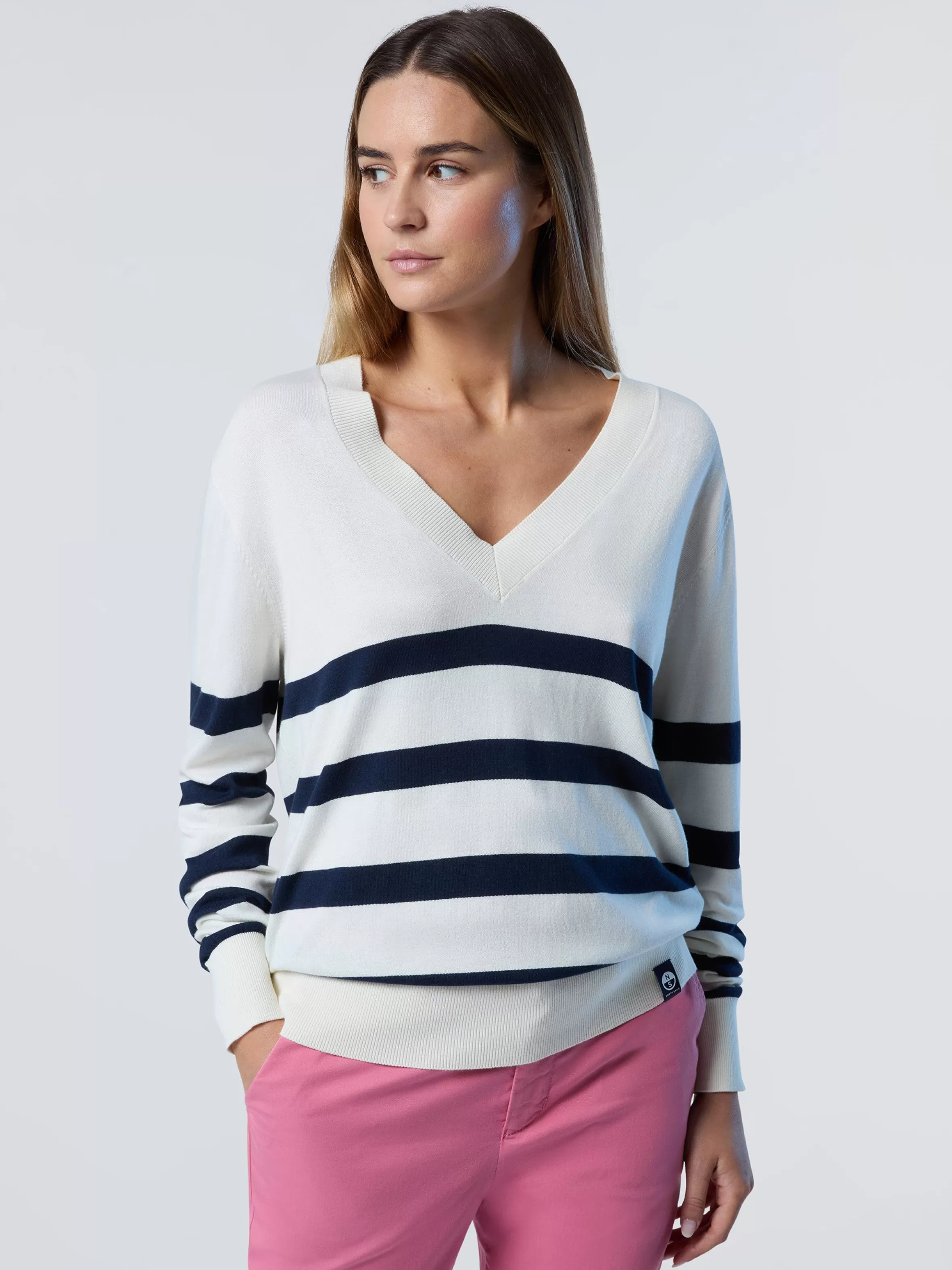 Donna North Sails Maglia Con Scollo A V In Aloe