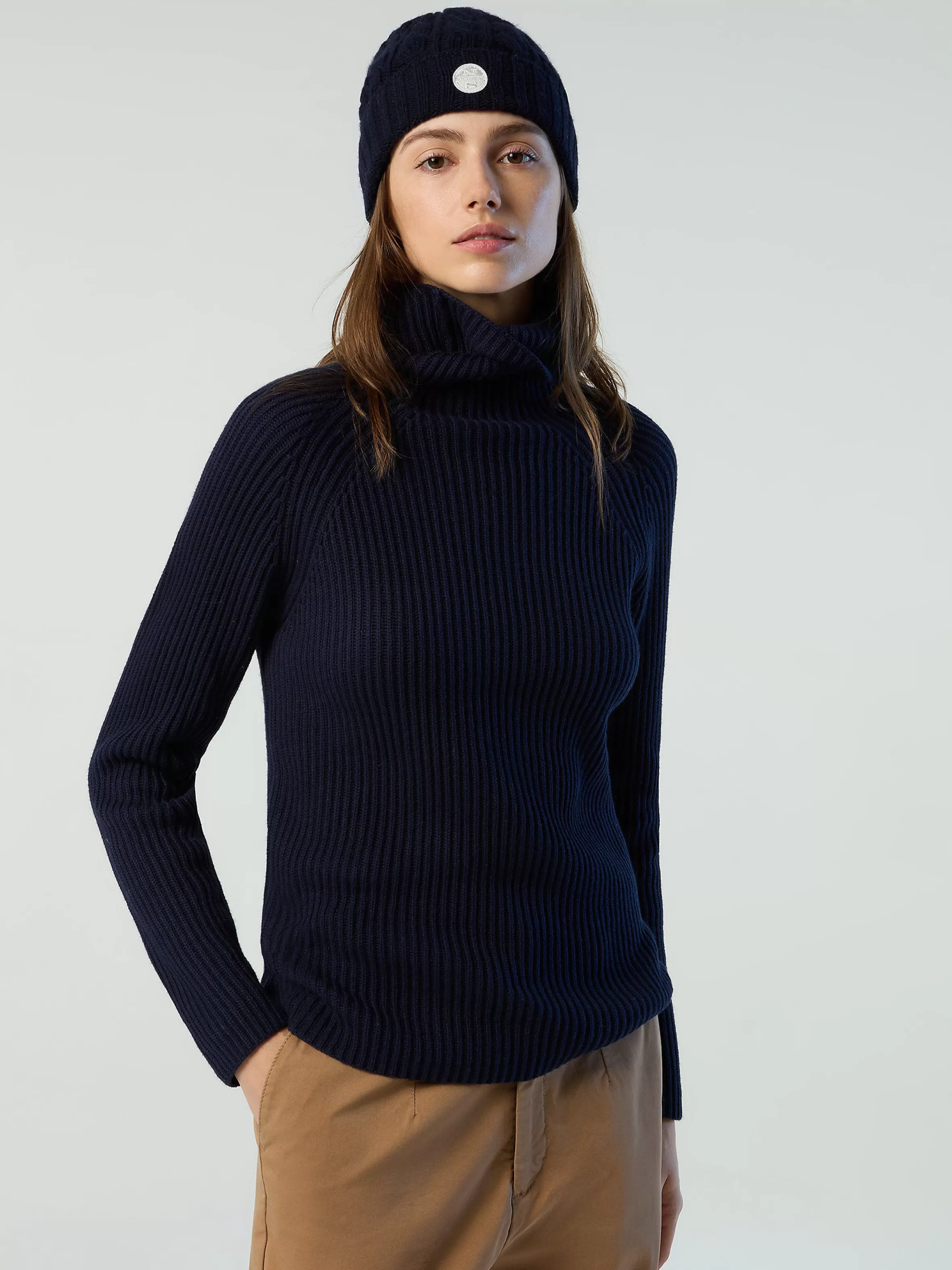 Donna North Sails Maglione Con Collo Alto A Costine