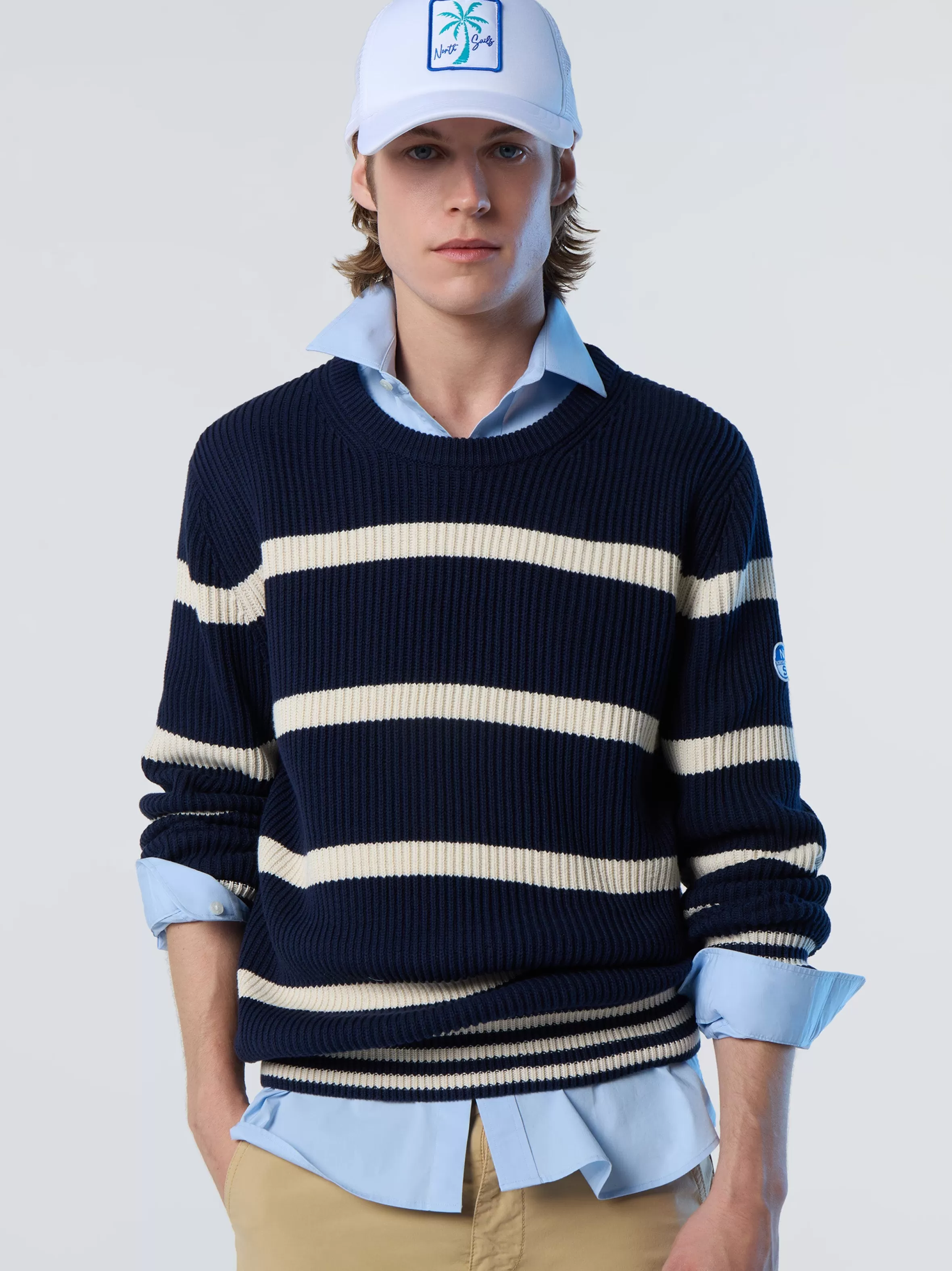 Uomo North Sails Maglione In Cotone A Coste