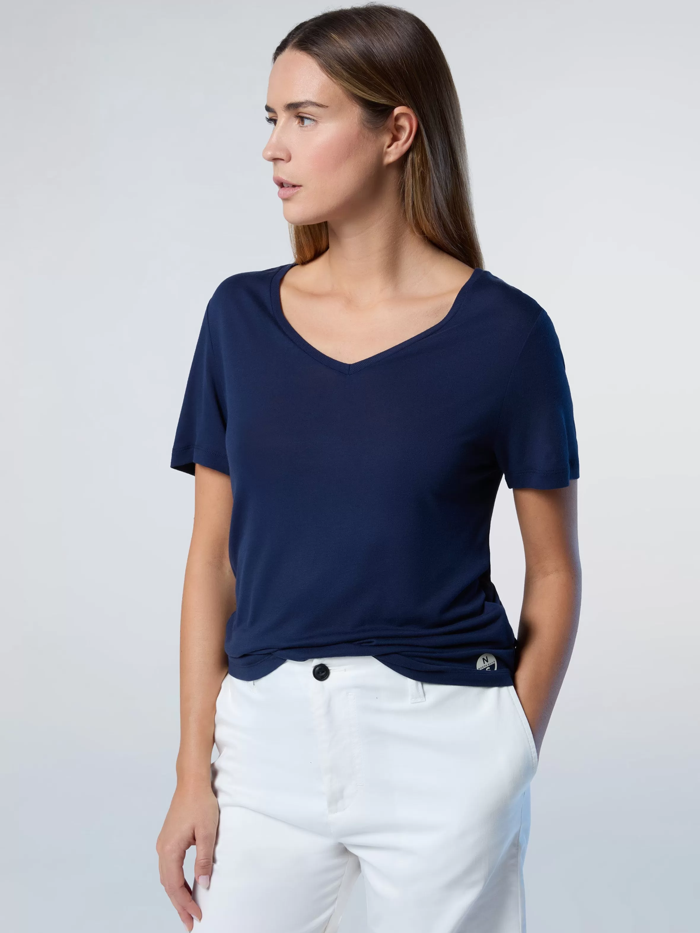 Donna North Sails T-shirt Con Scollo A V