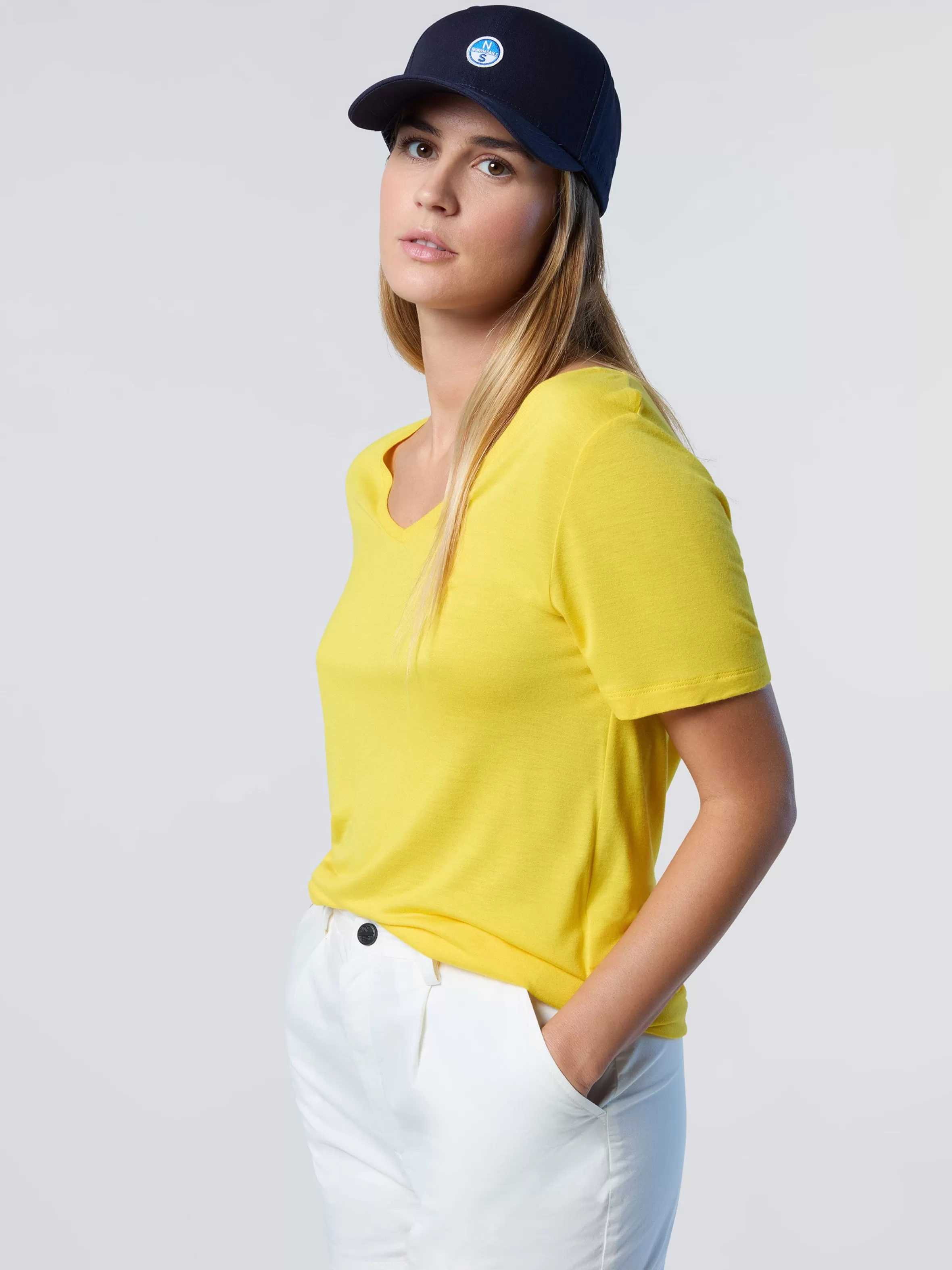 Donna North Sails T-shirt Con Scollo A V