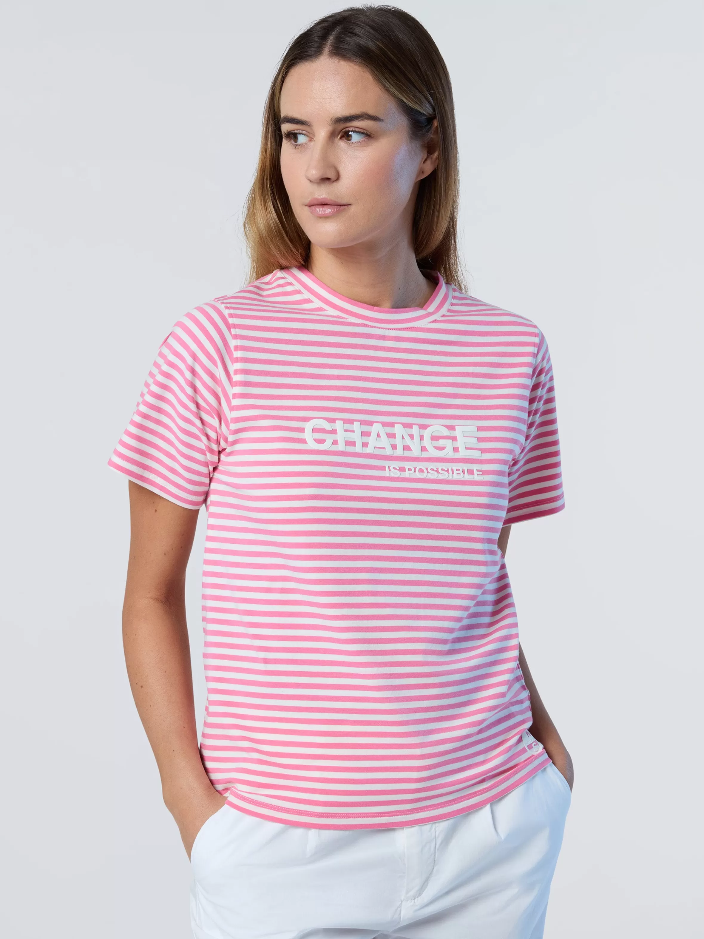 Donna North Sails T-shirt In Modal A Righe