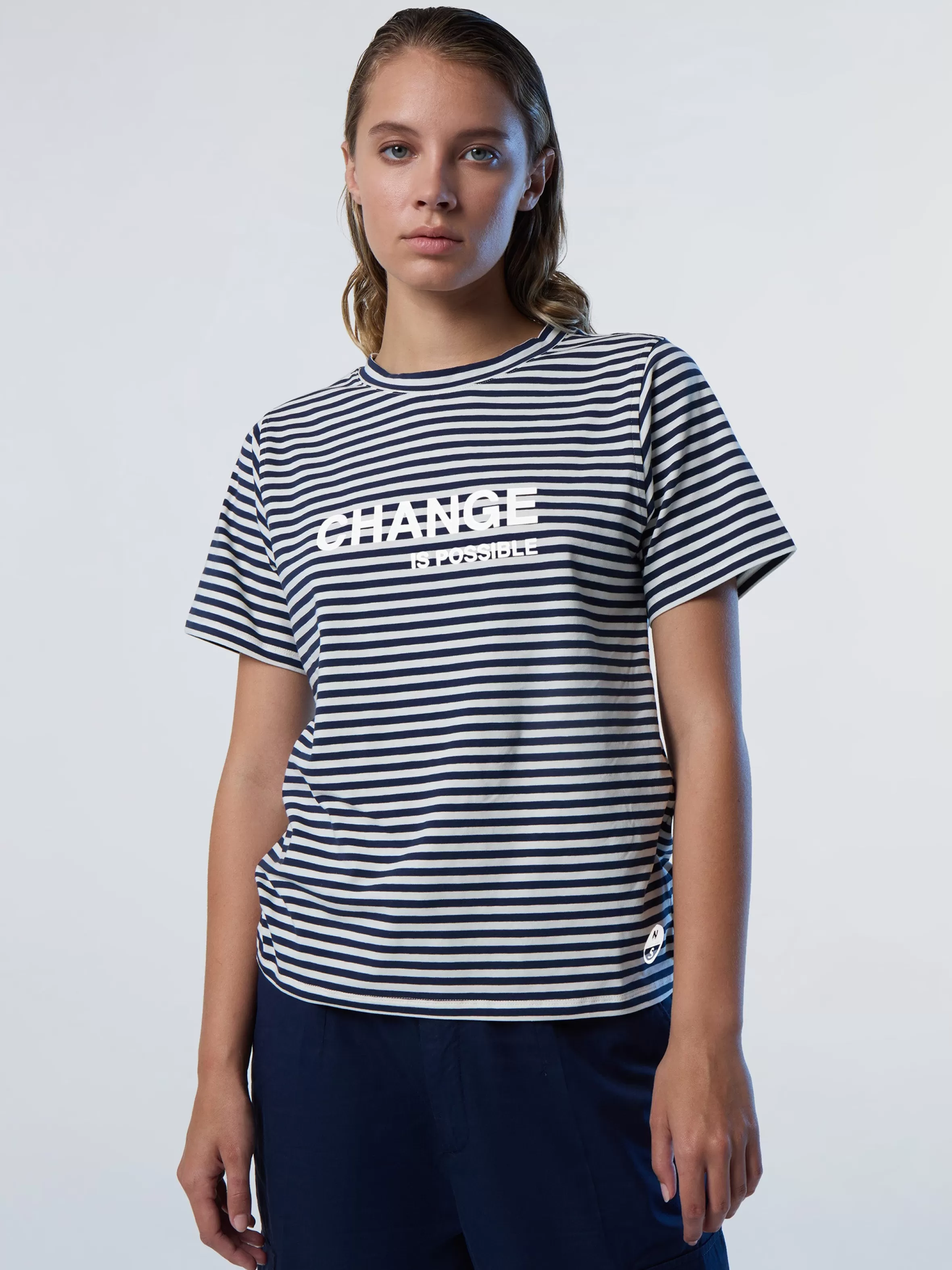 Donna North Sails T-shirt In Modal A Righe