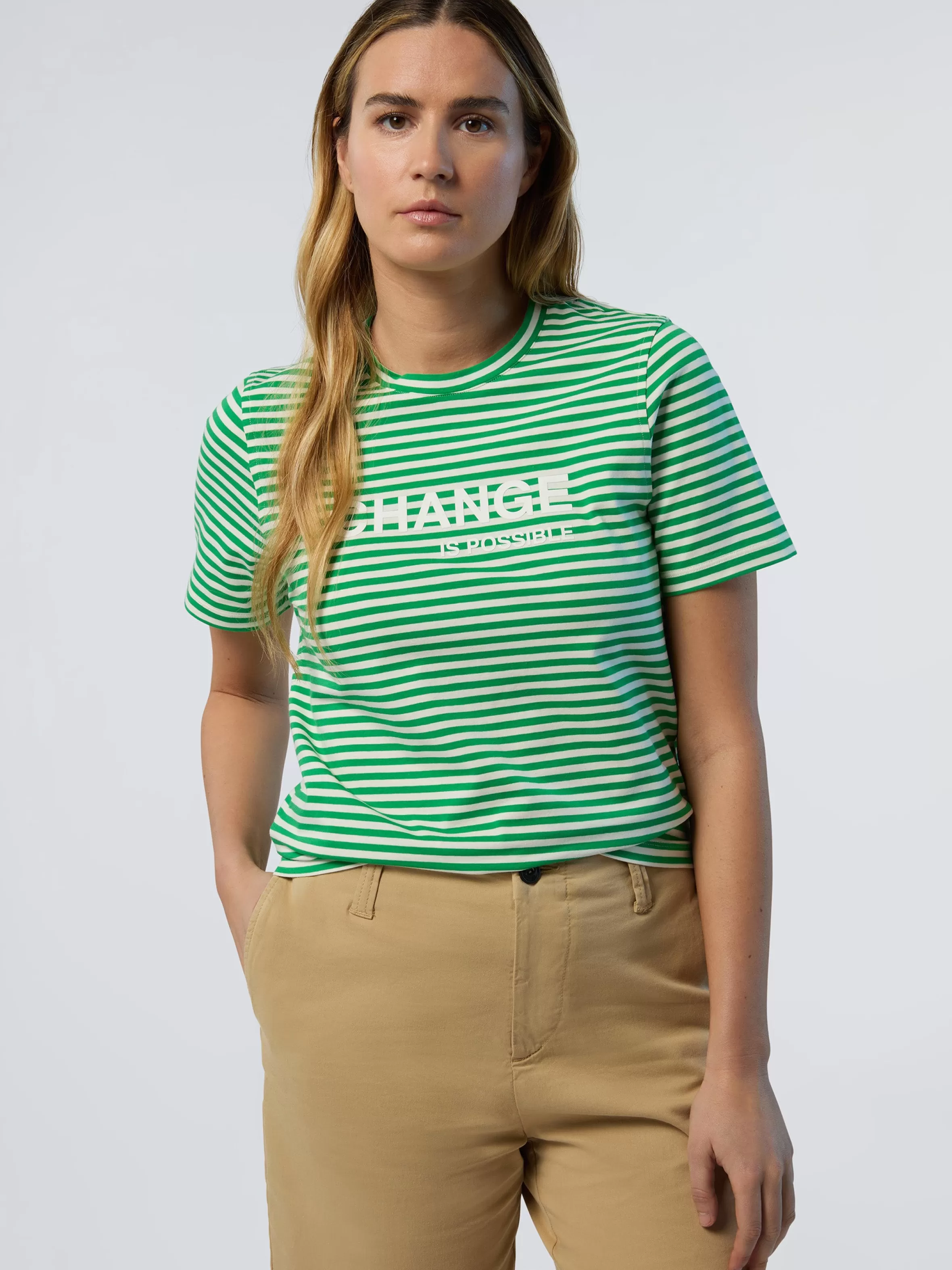 Donna North Sails T-shirt In Modal A Righe