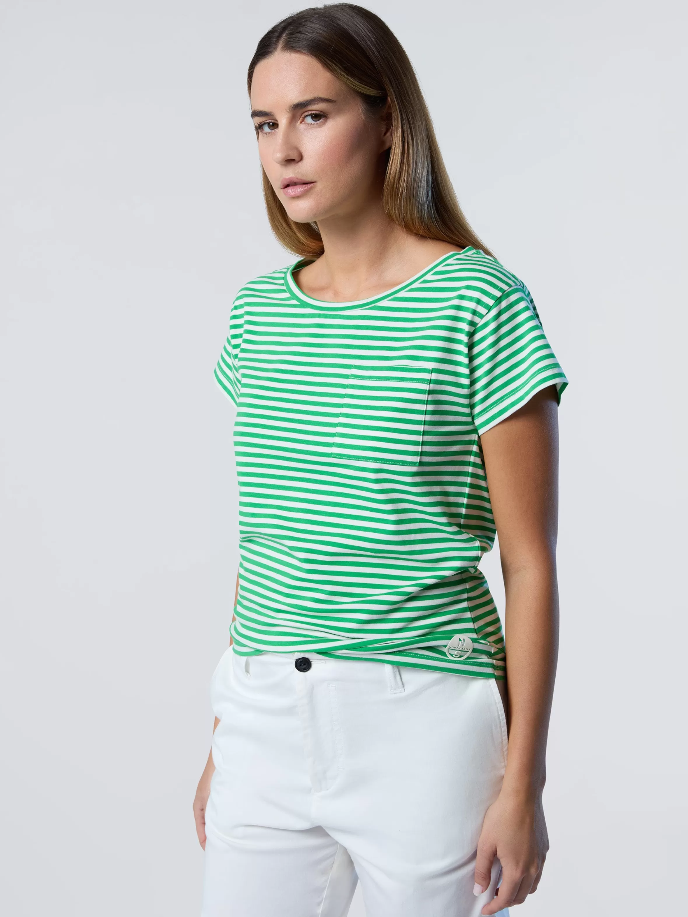 Donna North Sails T-shirt In Modal Con Taschino