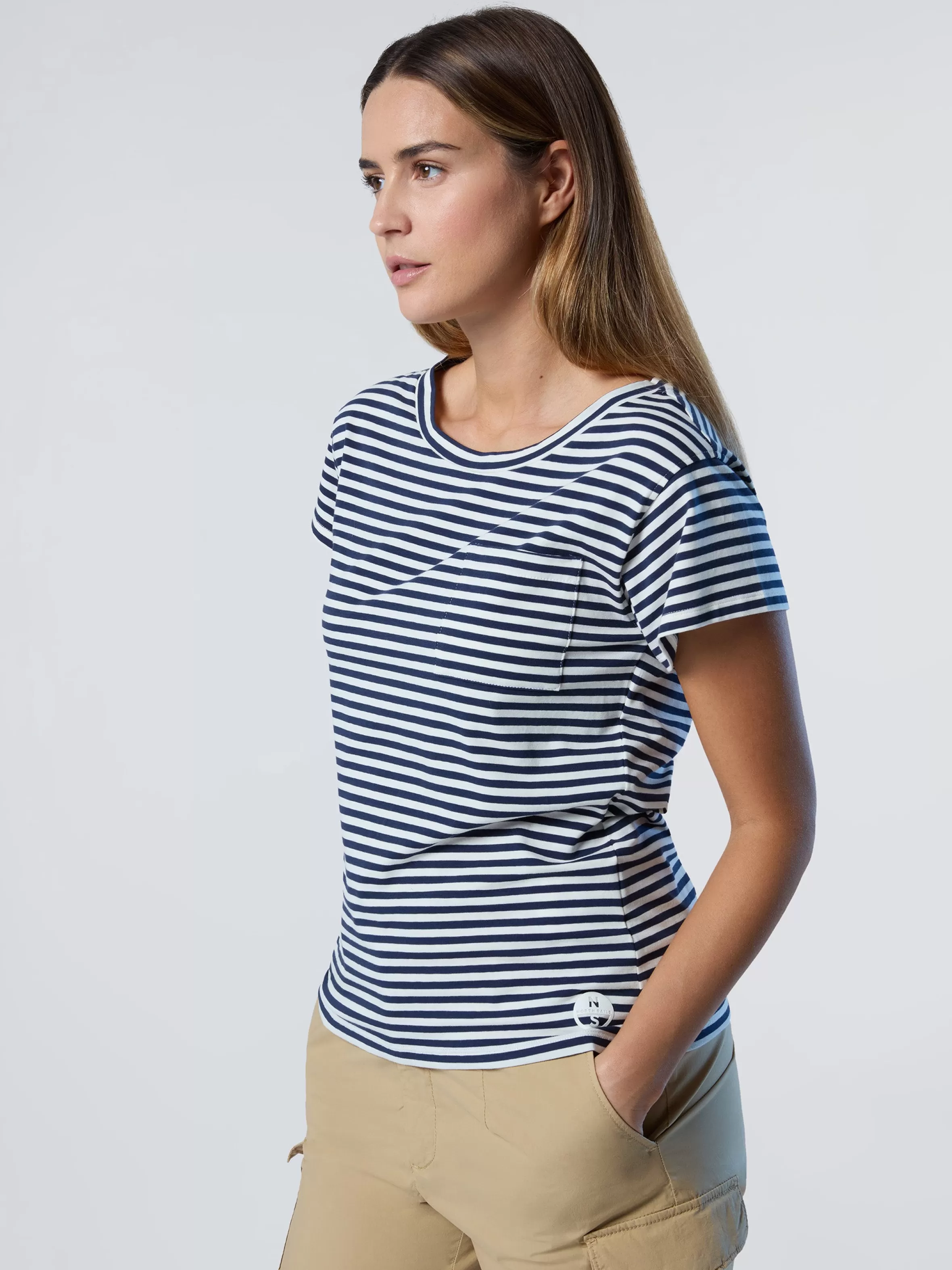 Donna North Sails T-shirt In Modal Con Taschino